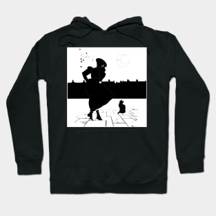 Cat surprise! monochrome Hoodie